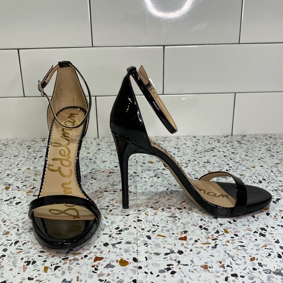Sam Edelman Patent Leather Ankle Strap Stiletto